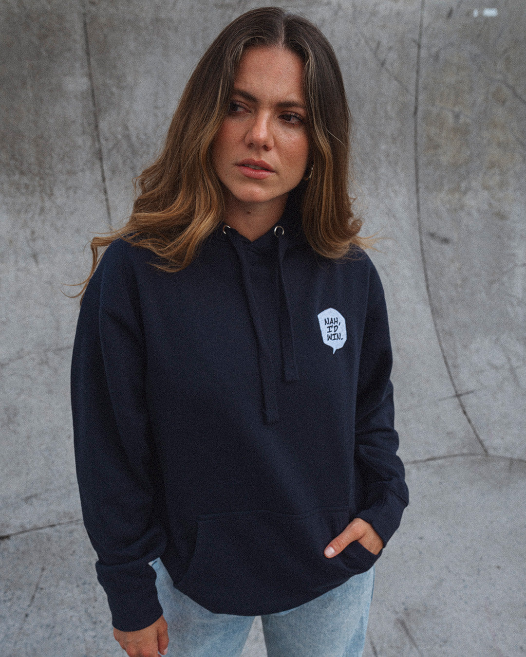 Nah I'd Win - Embroidery Hoodie