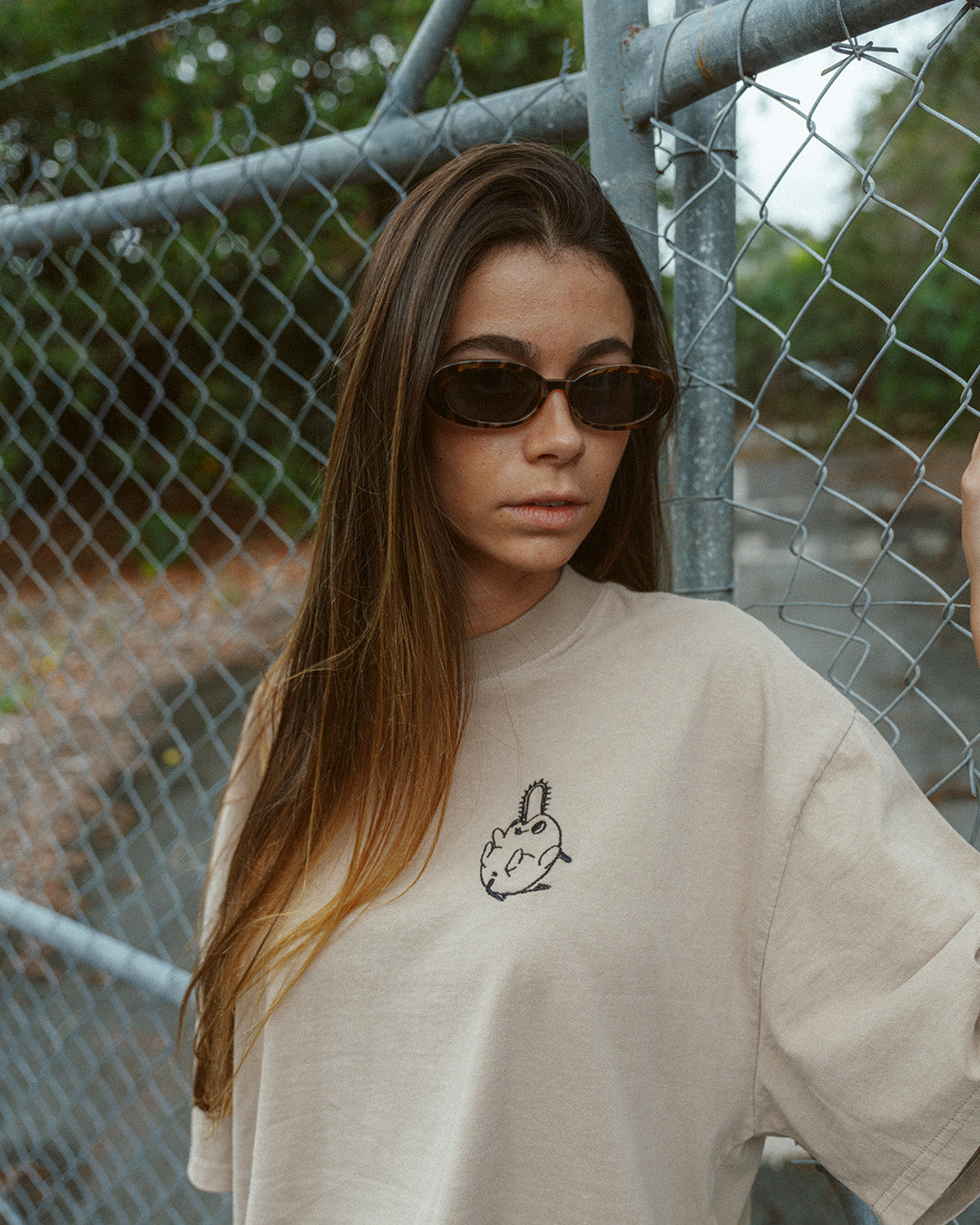 Pochita Mini (Embroidery ) - Oversized Heavy Tee