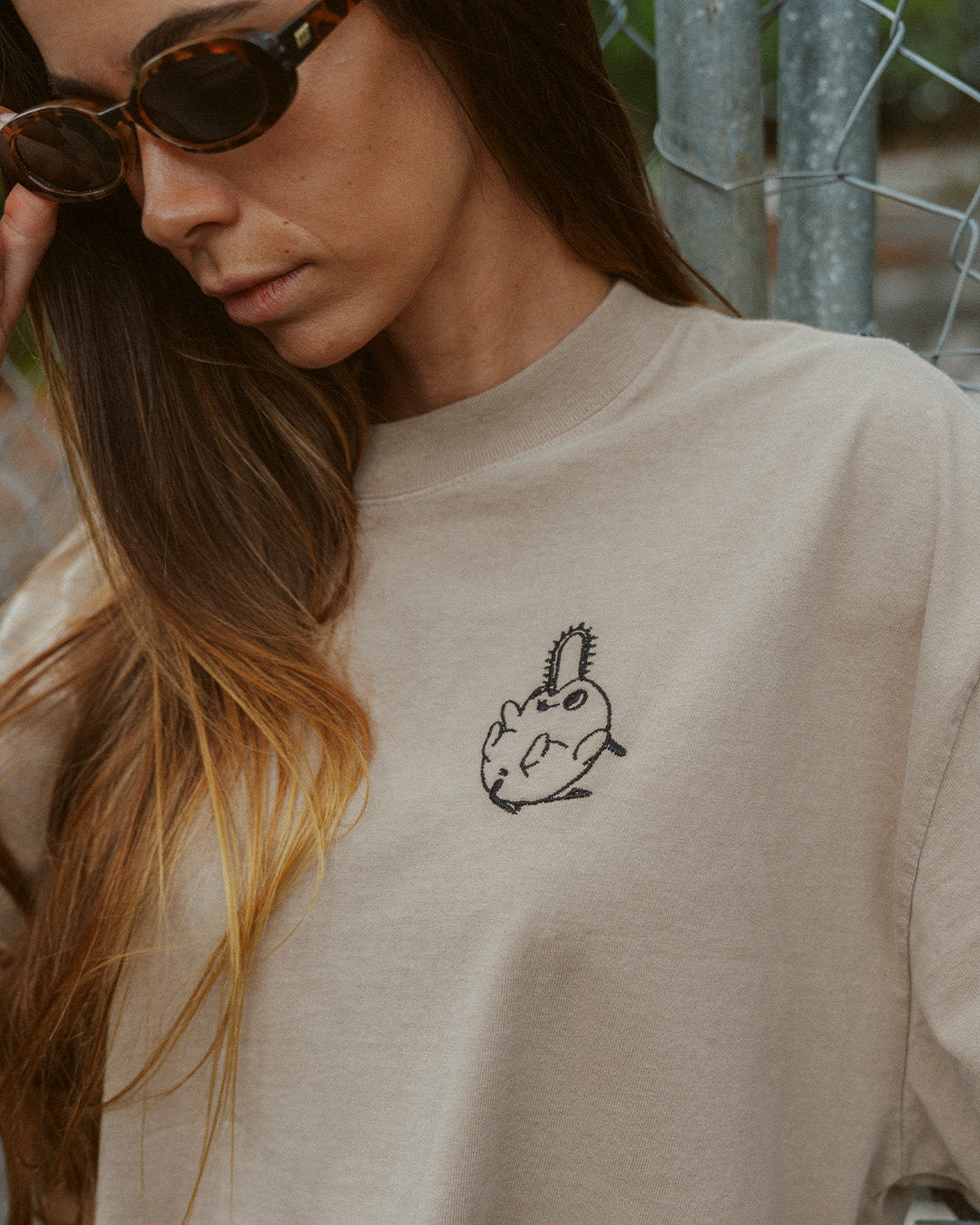 Pochita Mini (Embroidery ) - Oversized Heavy Tee