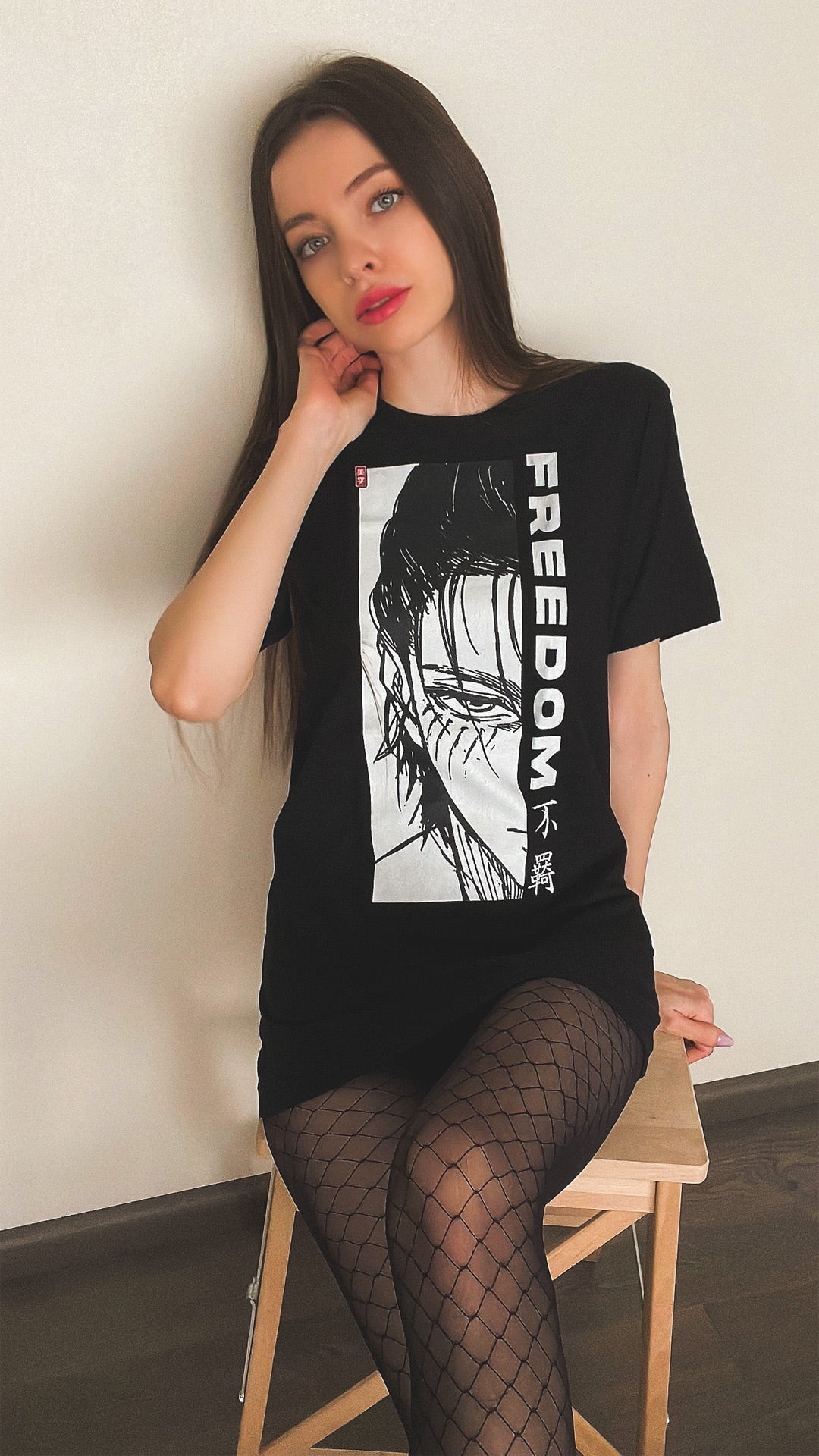 Eren (FREEDOM) - T-Shirt-Black-S-Iced Tea Aesthetics