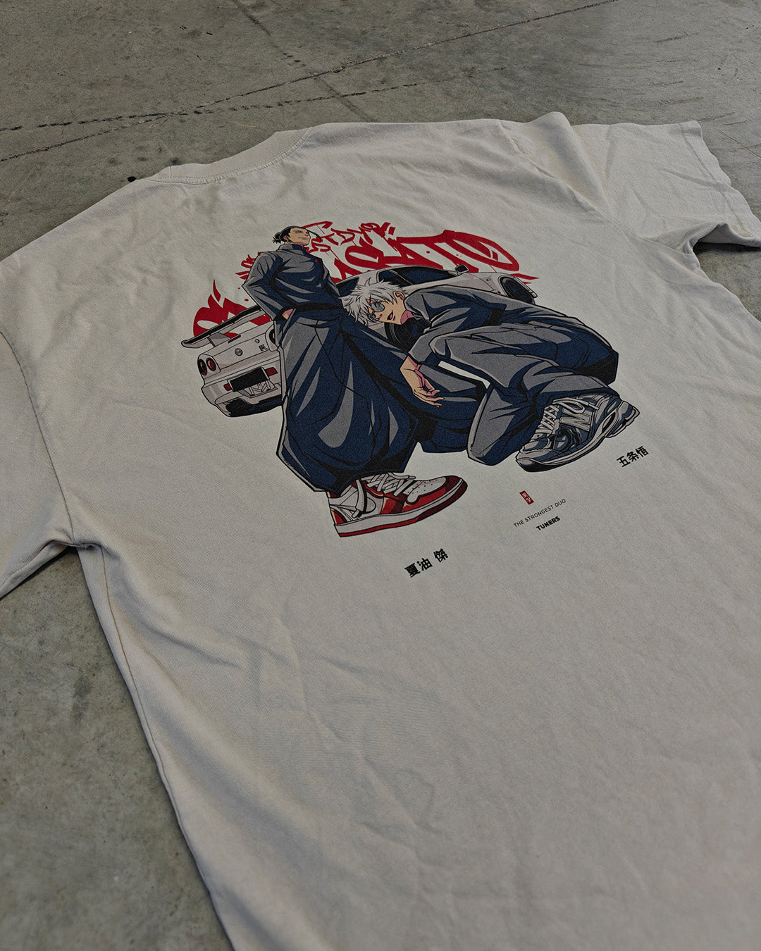 Gojo Geto (TUNERS) - Oversized Heavy tee-Faded Black-S-Iced Tea Aesthetics