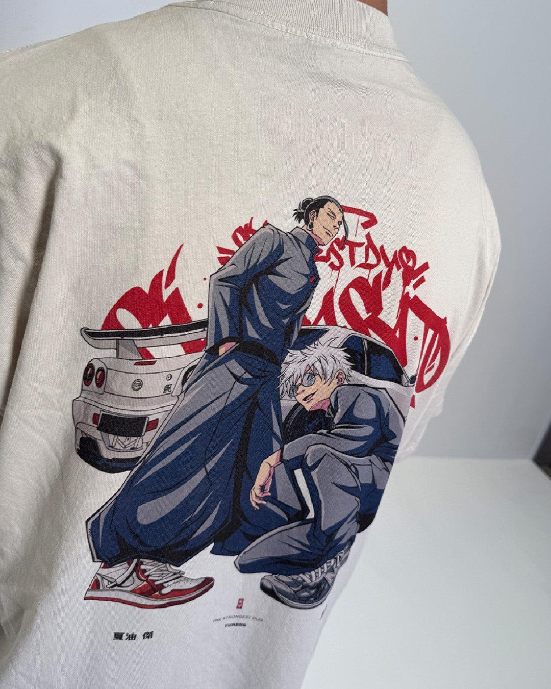 Gojo Geto (TUNERS) - Oversized Heavy tee-Faded Black-S-Iced Tea Aesthetics