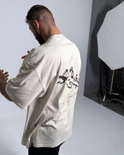 SPEAR OF HEAVEN - Oversized Heavy Tee-Faded Black-S-Iced Tea Aesthetics