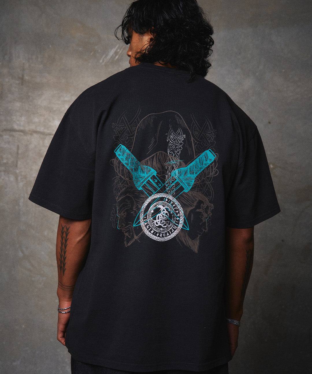 Revenge Arc - Oversized Heavy Tee-Faded Black-S-Iced Tea Aesthetics