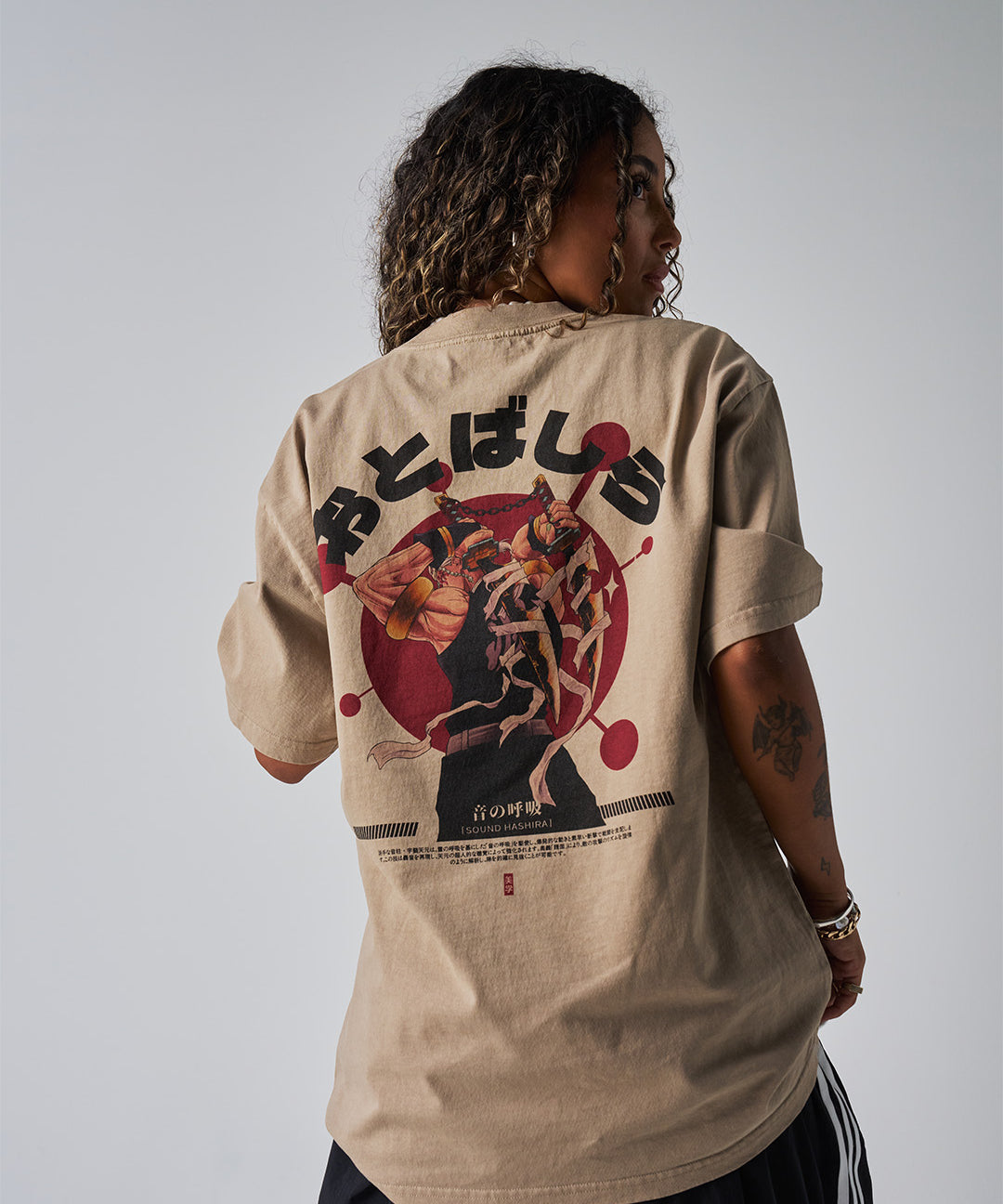 Sound Hashira - Oversized Heavy Tee-Faded Black-S-Iced Tea Aesthetics