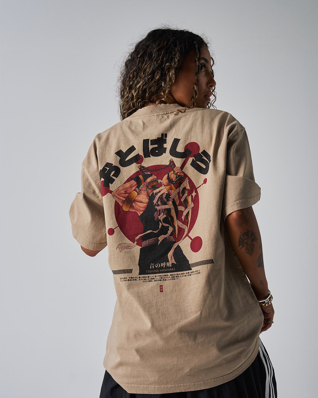 Sound Hashira - Oversized Heavy Tee-Faded Black-S-Iced Tea Aesthetics