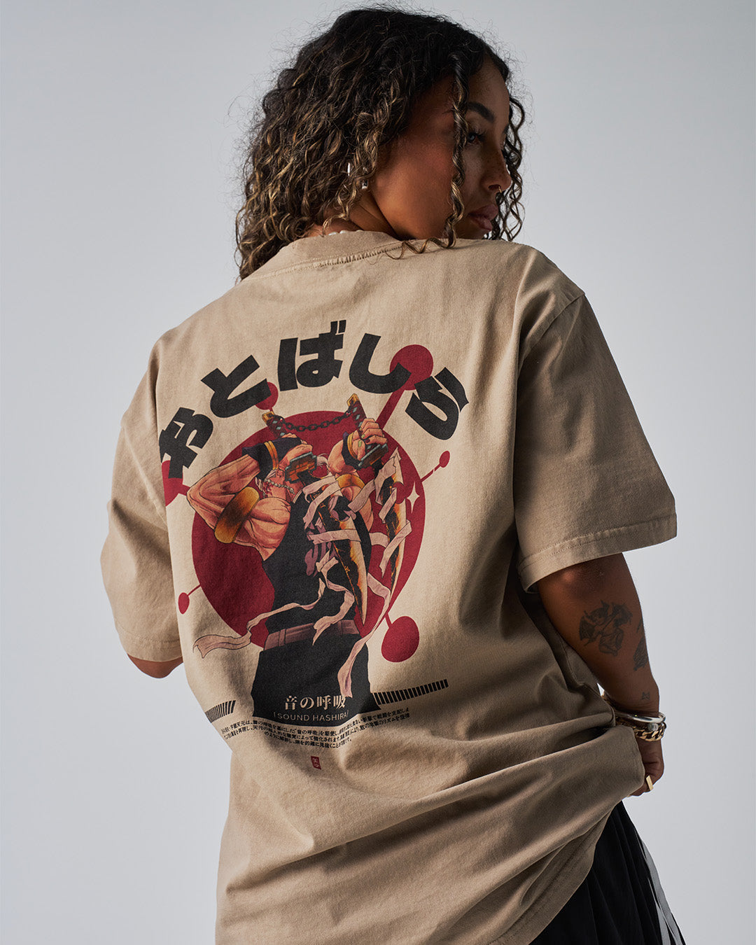 Sound Hashira - Oversized Heavy Tee-Faded Black-S-Iced Tea Aesthetics