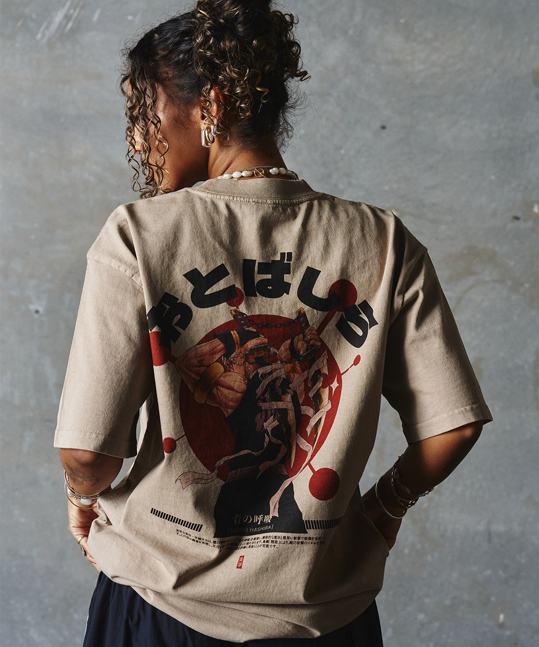 Sound Hashira - Oversized Heavy Tee-Faded Black-S-Iced Tea Aesthetics