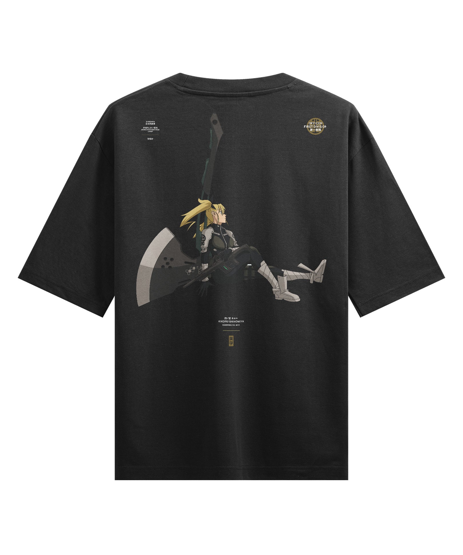 Kikoru (Officer) - Oversized Heavy Tee-Faded Black-S-Iced Tea Aesthetics