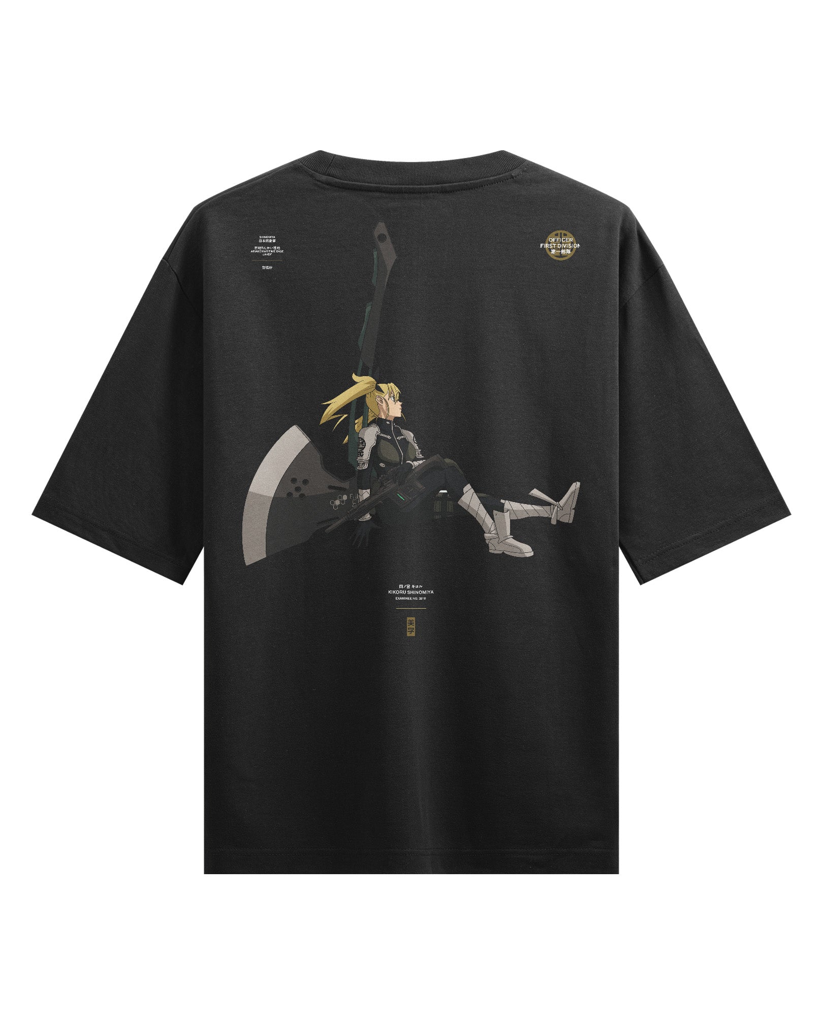 Kikoru (Officer) - Oversized Heavy Tee-Faded Black-S-Iced Tea Aesthetics