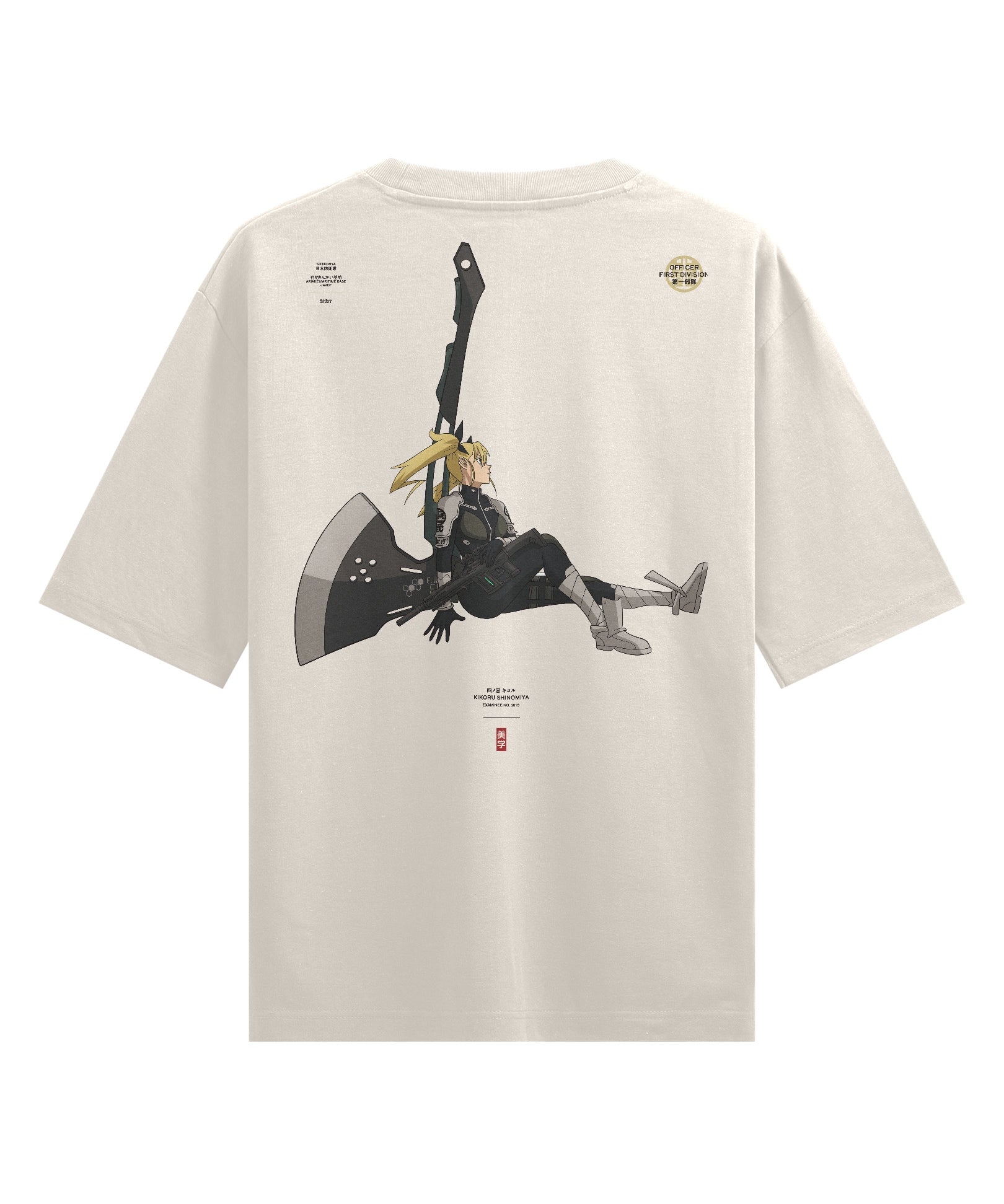 Kikoru (Officer) - Oversized Heavy Tee-Faded Black-S-Iced Tea Aesthetics