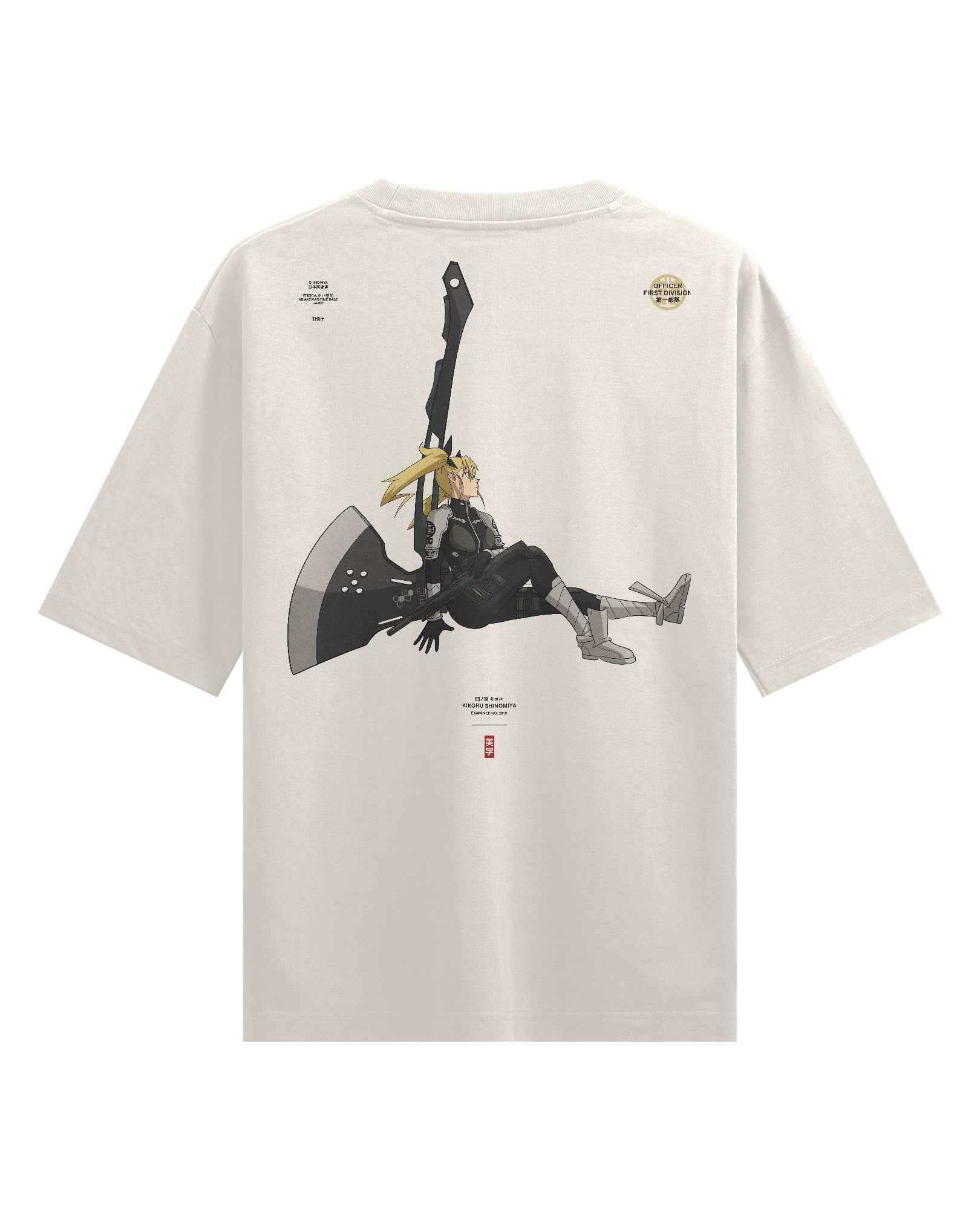 Kikoru (Officer) - Oversized Heavy Tee-Faded Black-S-Iced Tea Aesthetics