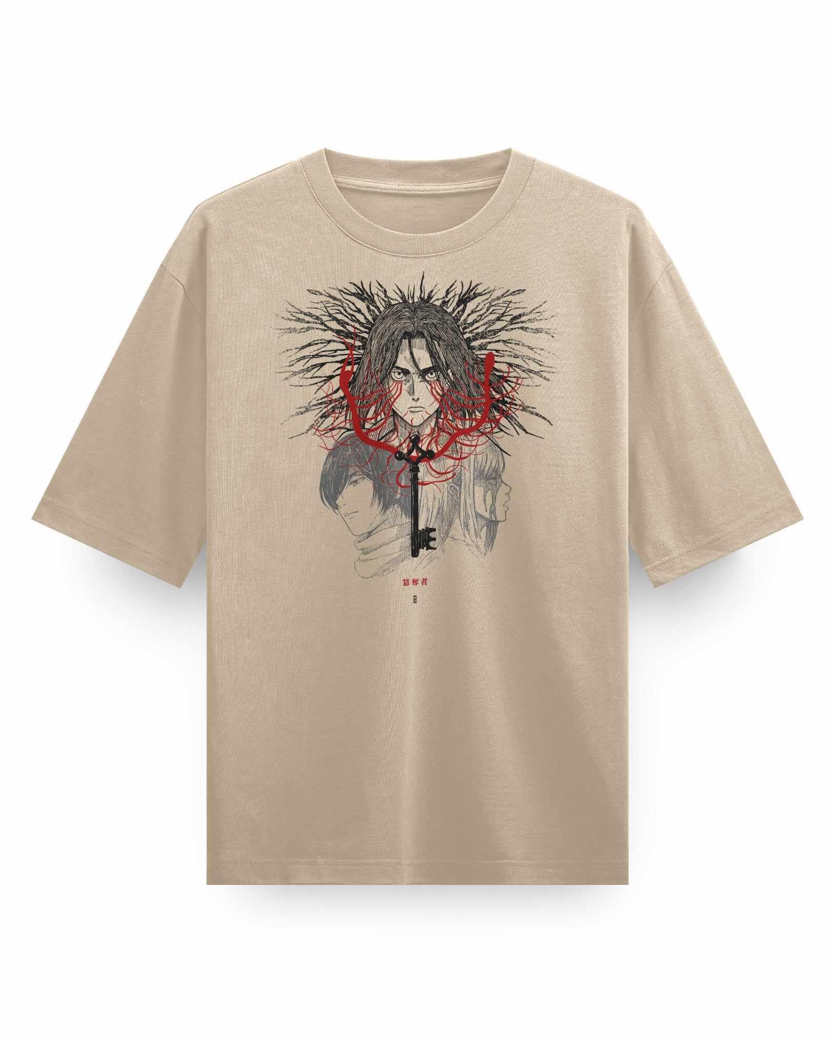 PATHS - Oversized Heavy Tee-Faded Khaki-S-Iced Tea Aesthetics