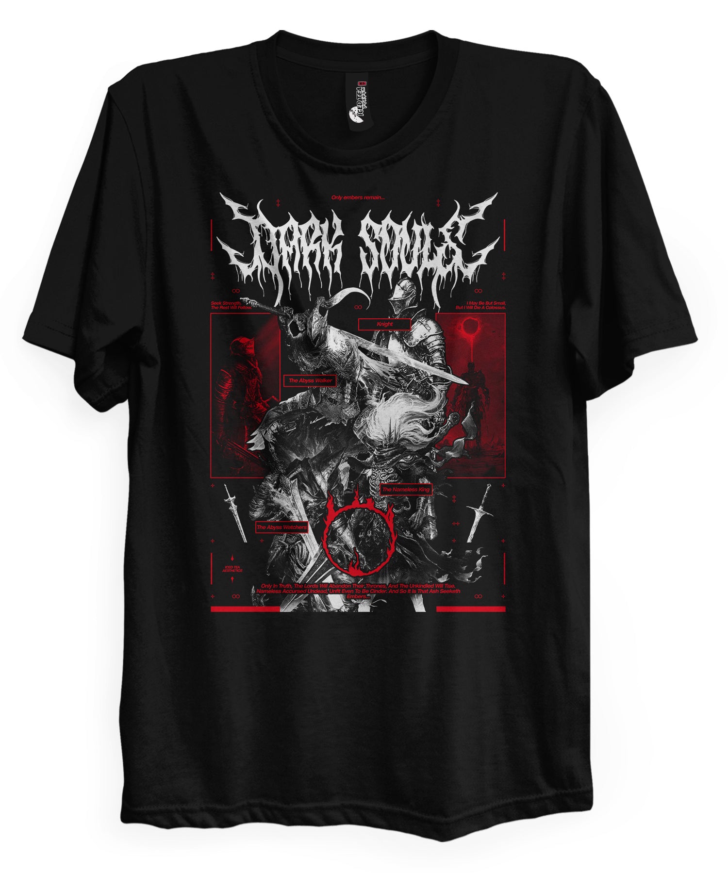 Dark Souls (EMBERS) - T-Shirt-Black-S-Iced Tea Aesthetics