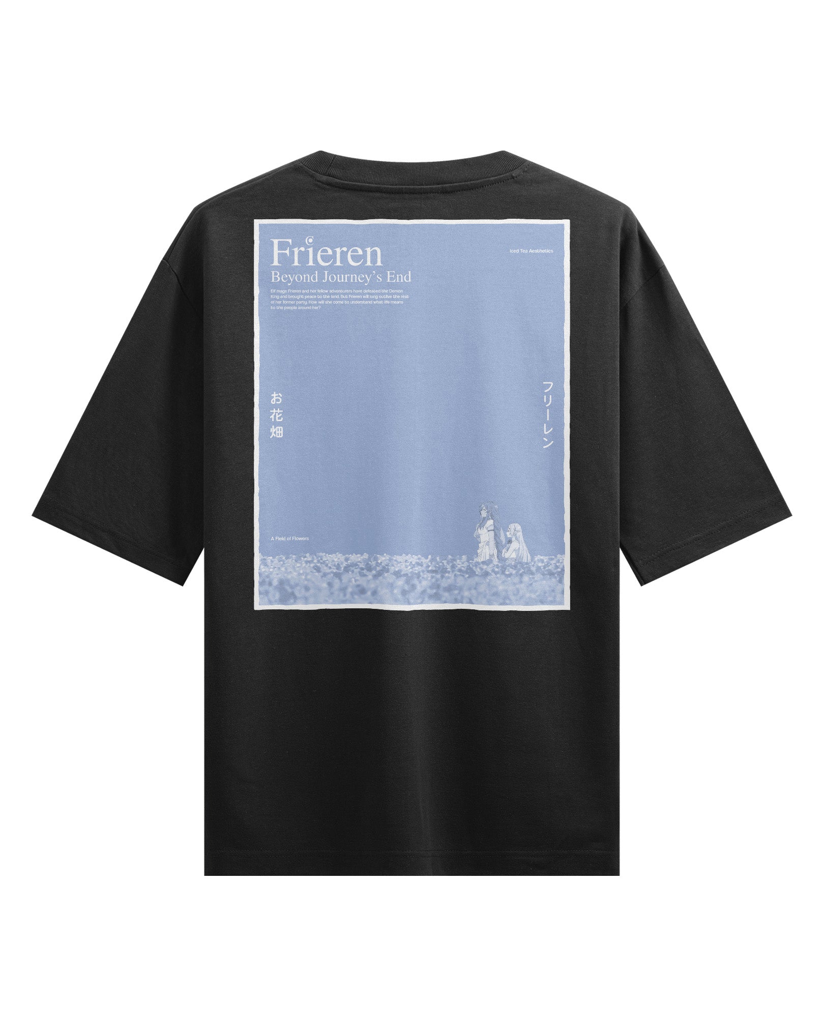A Field of Flowers - Oversized Heavy Tee-Faded Black-S-Iced Tea Aesthetics