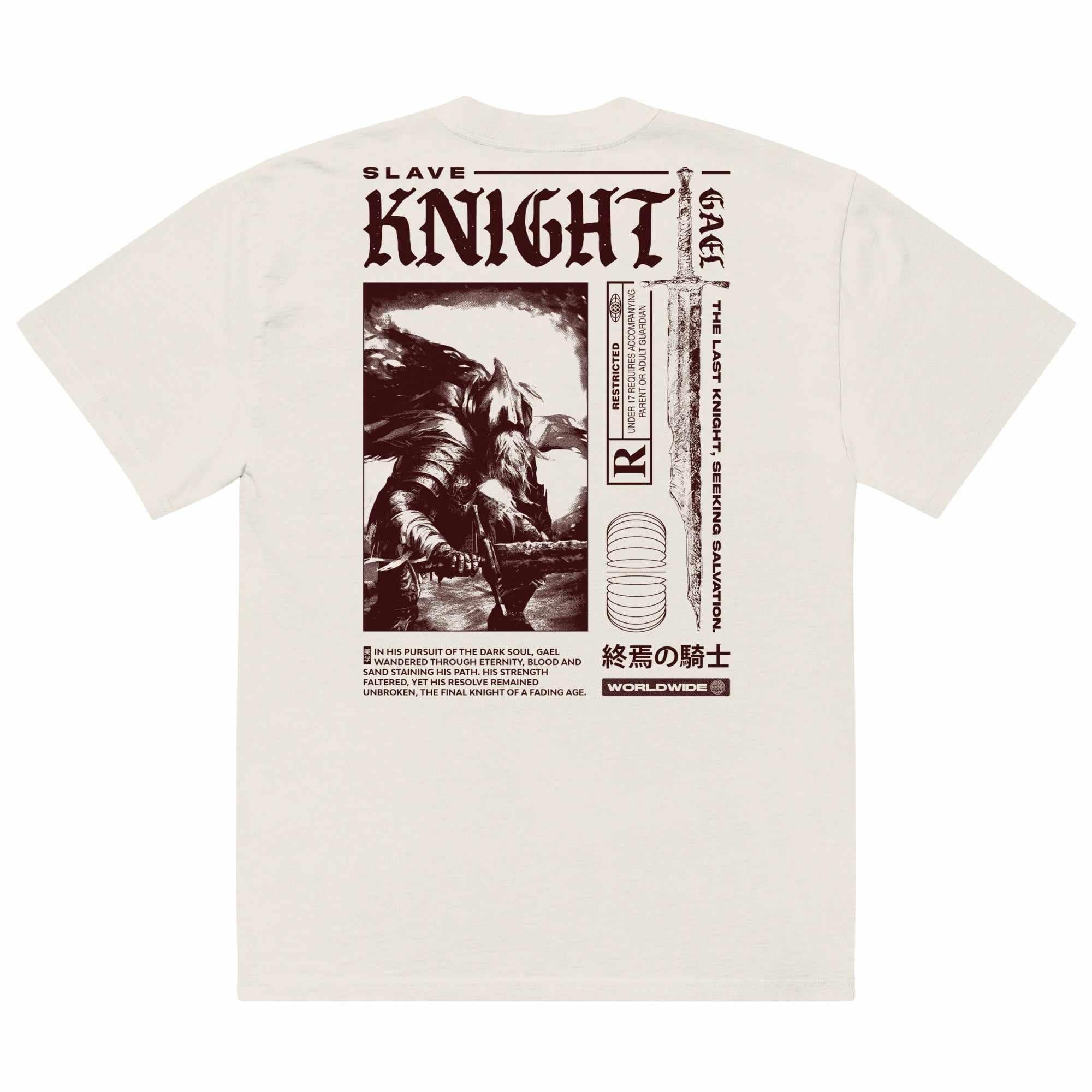 Slave Knight Gael - Oversized Heavy Tee-Faded Black-S-Iced Tea Aesthetics