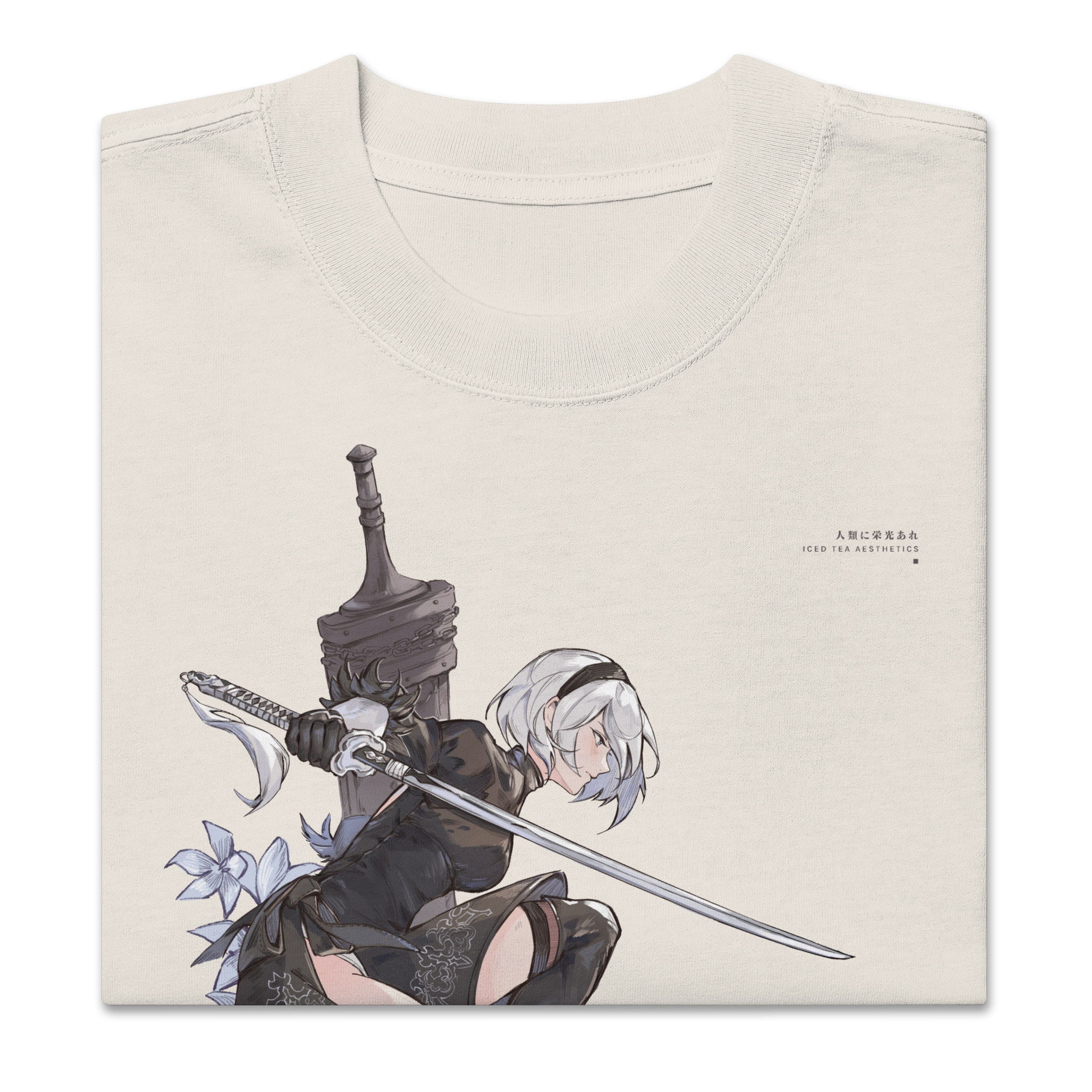 2B (Moonflower) - Oversized Heavy Tee