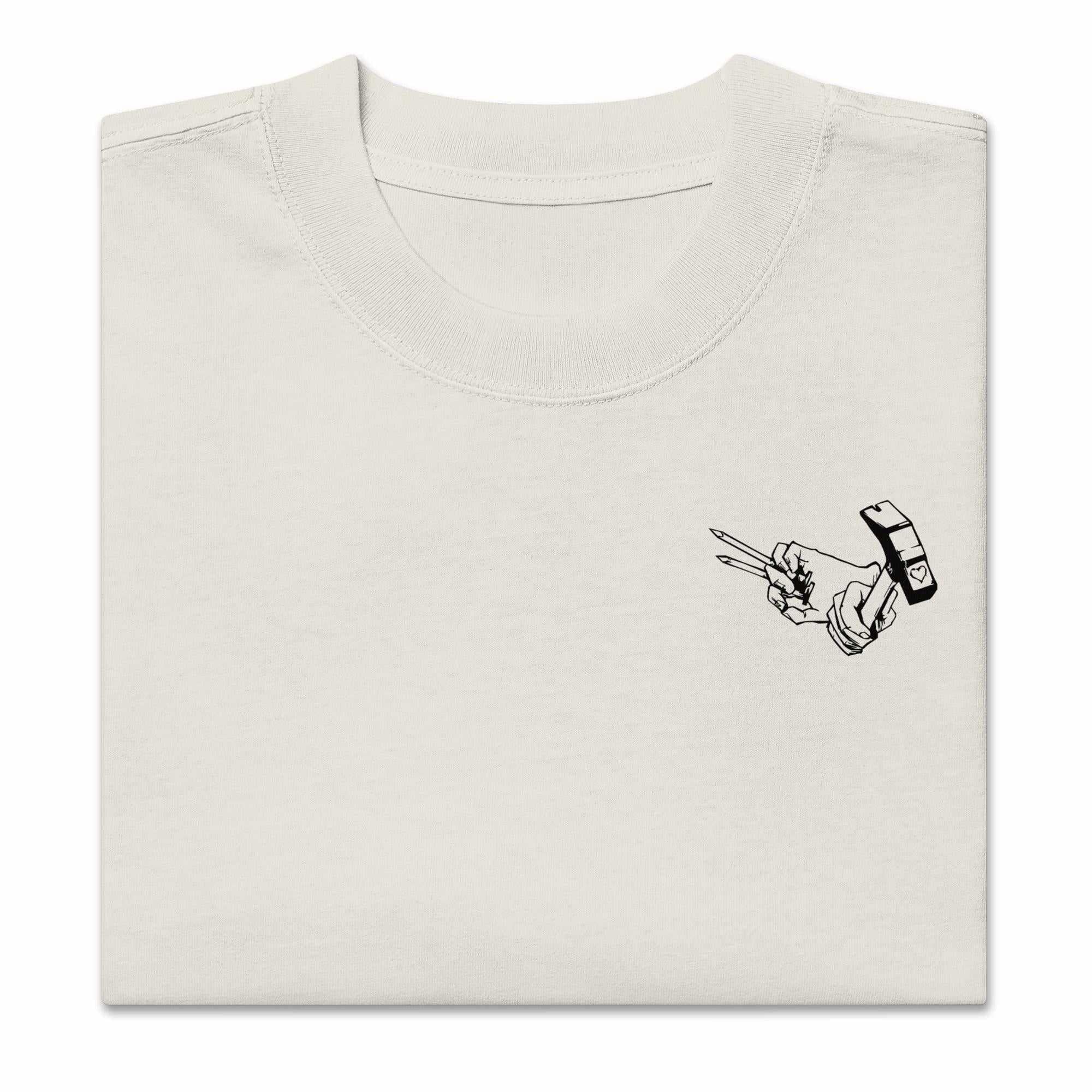 NOBARA - Oversized Heavy Tee-Faded Black-S-Iced Tea Aesthetics