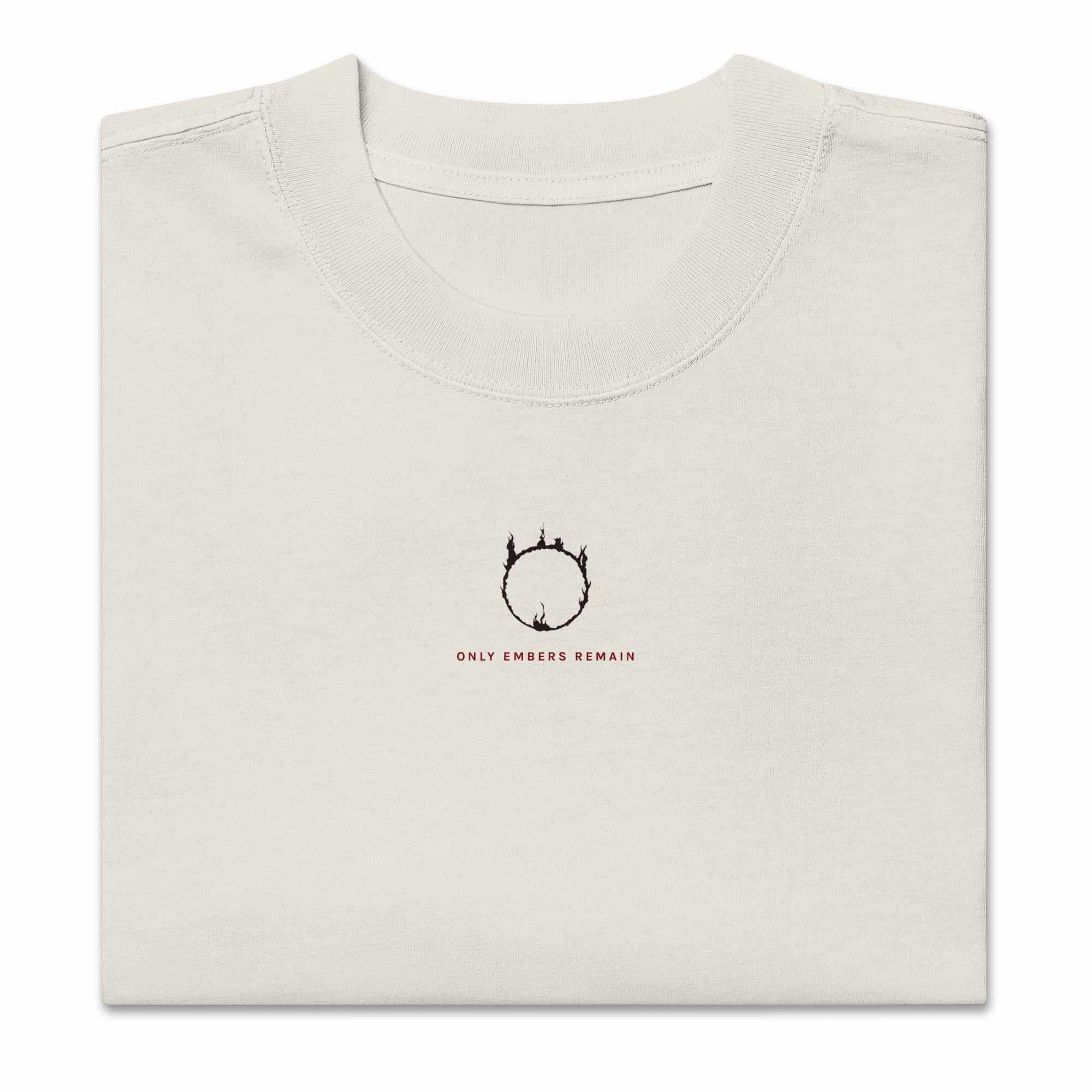 Dark Souls (EMBERS) - Oversized Heavy Tee-Faded Bone-S-Iced Tea Aesthetics