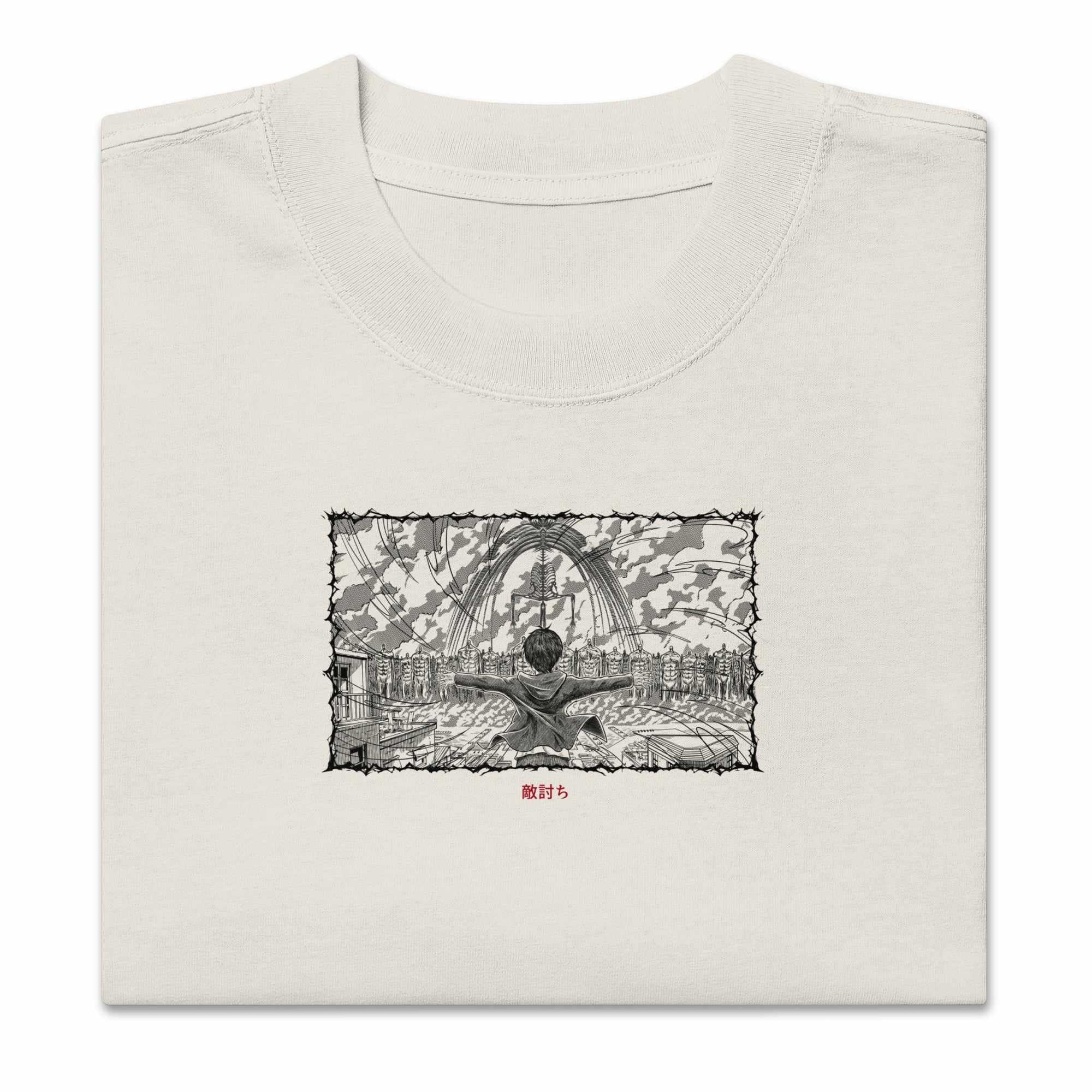 Revenge - Oversized Heavy tee-Faded Bone-S-Iced Tea Aesthetics