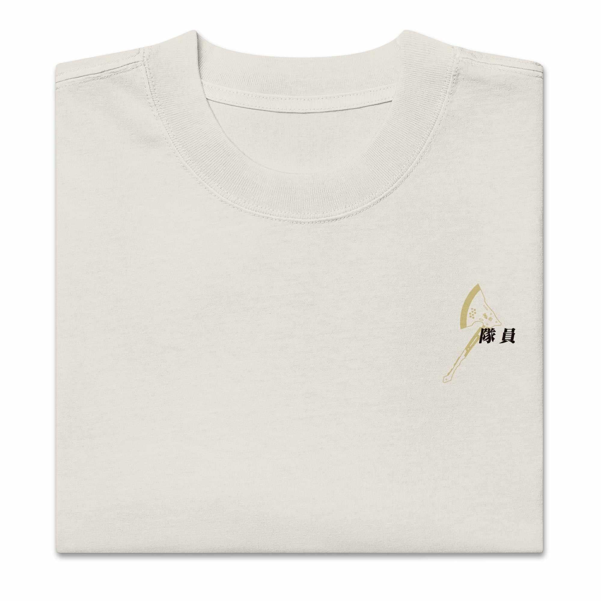 Kikoru (Officer) - Oversized Heavy Tee-Faded Bone-S-Iced Tea Aesthetics