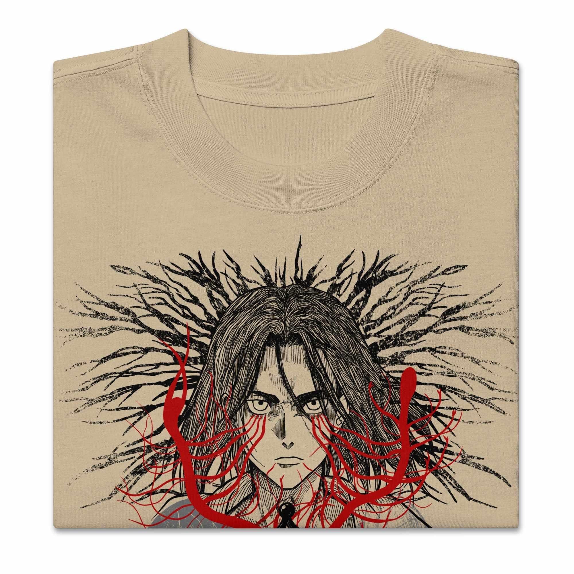 PATHS - Oversized Heavy Tee-Faded Khaki-S-Iced Tea Aesthetics