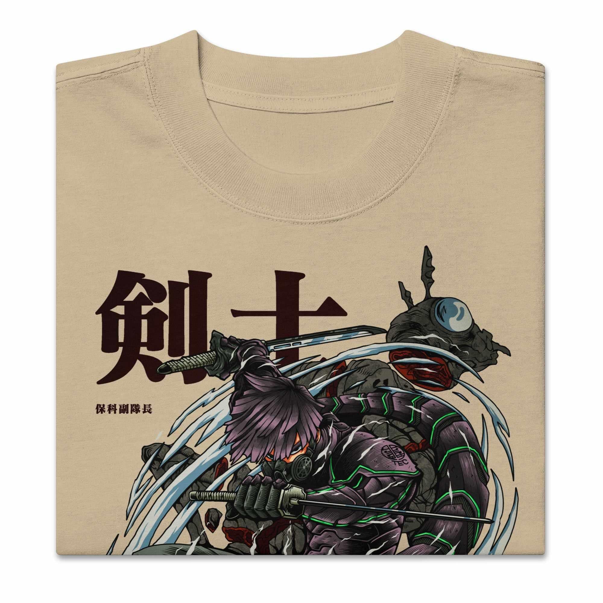 Soshiro (Swordsman) - Oversized Heavy Tee-Faded Khaki-S-Iced Tea Aesthetics