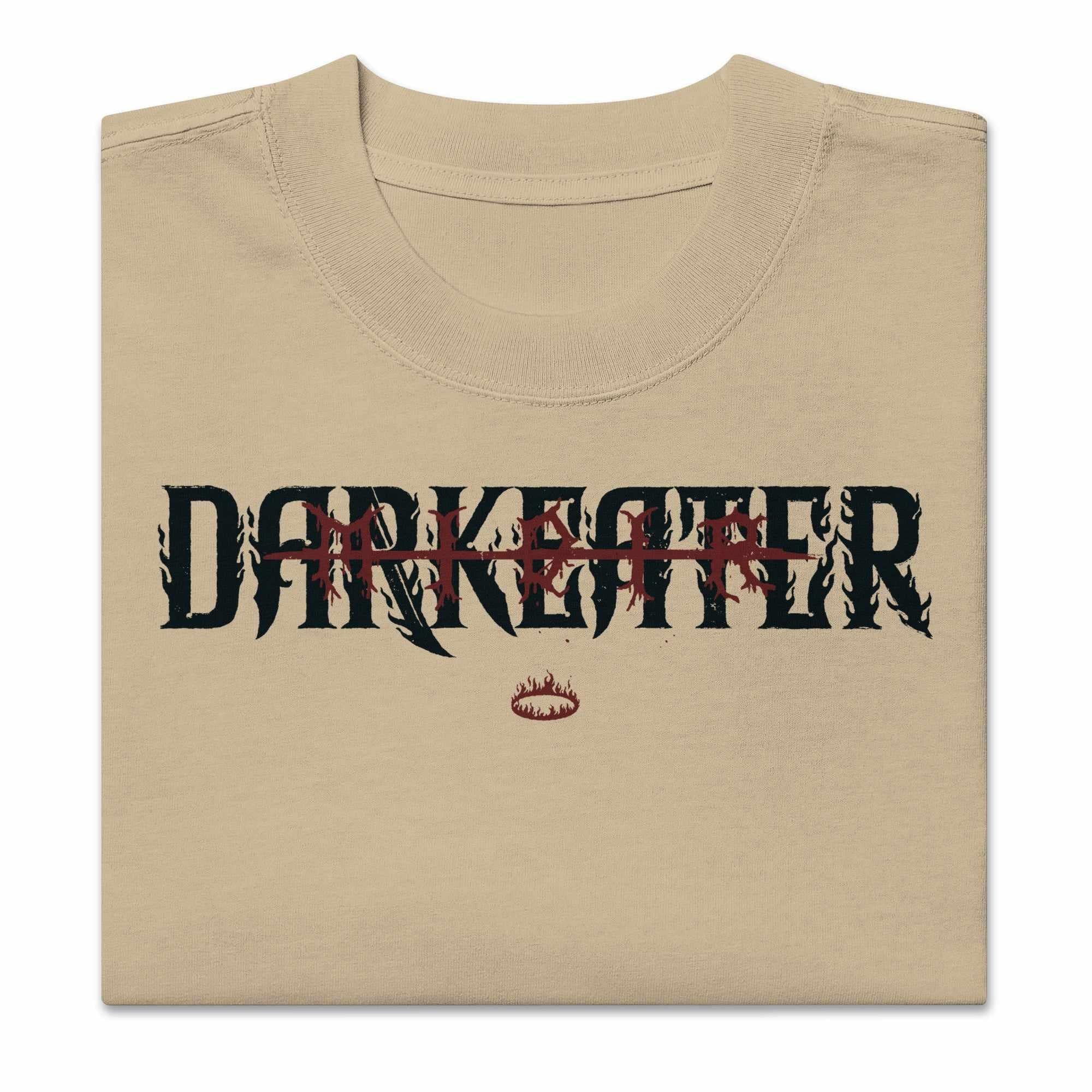 MIDIR (DARKEATER) - Oversized Heavy Tee-Faded Khaki-S-Iced Tea Aesthetics